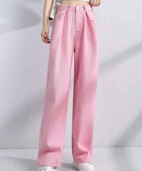 CLEA（クレア）の「ウエストタック ハイウエストデニムパンツ（デニムパンツ・レディース・ライトブルー/ブラック/ブルー/ホワイト/ブルー系その他/ピンク・S/M）」の21枚目の写真