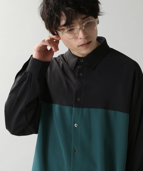 RAGEBLUE（レイジブルー）の「ラグイージー/切替デザインシャツ（シャツ/ブラウス・メンズ・ホワイト/ブラック/グリーン/ブラック系その他/ベージュ系その他・SMALL/MEDIUM/LARGE）」の14枚目の写真