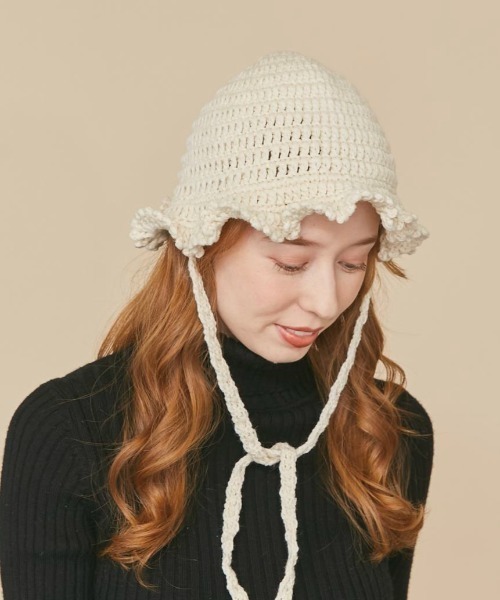 kaorinomori（カオリノモリ）の「kaorinomori ココハット（ハット・レディース・ホワイト/ネイビー/イエロー・FREE）」の2枚目の写真