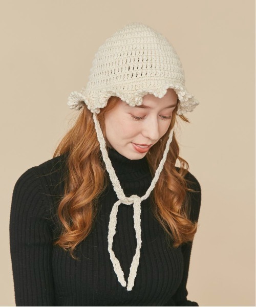 kaorinomori（カオリノモリ）の「kaorinomori ココハット（ハット・レディース・ホワイト/ネイビー/イエロー・FREE）」の4枚目の写真