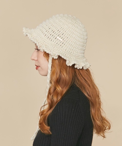 kaorinomori（カオリノモリ）の「kaorinomori ココハット（ハット・レディース・ホワイト/ネイビー/イエロー・FREE）」の5枚目の写真