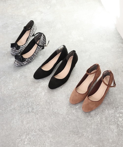 JELLY BEANS（ジェリービーンズ）の「2WAYラッフルリボンストラップパンプス<ふわさら>(204-62834)JELLY BEANS(ジェリービーンズ)（パンプス・レディース・ブラック×ホワイト/グレイッシュベージュ/ブラック系・23/24/25/22/25.5/22.5/24.5/23.5/21.5）」の4枚目の写真