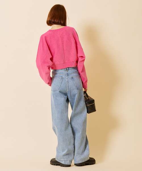U by SPICK&SPAN（ユーバイスピックアンドスパン）の「マイクロスウェットトップス（スウェット・レディース・ピンク/バーガンディー・FREE）」の8枚目の写真