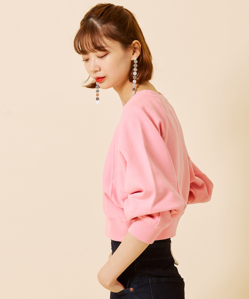 U by SPICK&SPAN（ユーバイスピックアンドスパン）の「マイクロスウェットトップス（スウェット・レディース・ピンク/バーガンディー・FREE）」の13枚目の写真