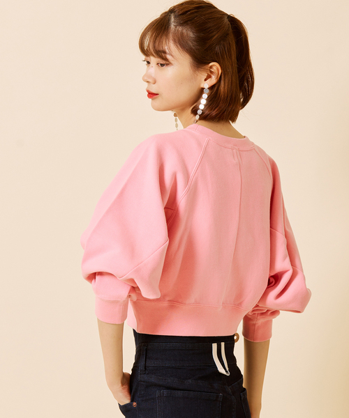 U by SPICK&SPAN（ユーバイスピックアンドスパン）の「マイクロスウェットトップス（スウェット・レディース・ピンク/バーガンディー・FREE）」の14枚目の写真