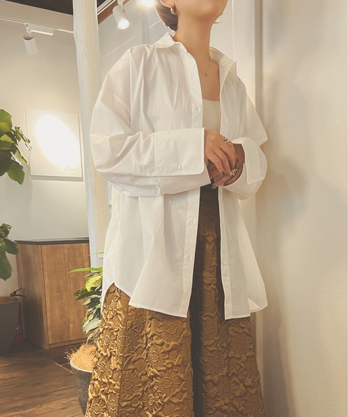 Ambre Neige(アンブルネージュ)の「ビッグスリーブシャツ/【WEB/EC限定商品】(シャツ/ブラウス・レディース・ダークブラウン/ベージュ/オフホワイト/クリーム・FREE)」の5枚目の写真