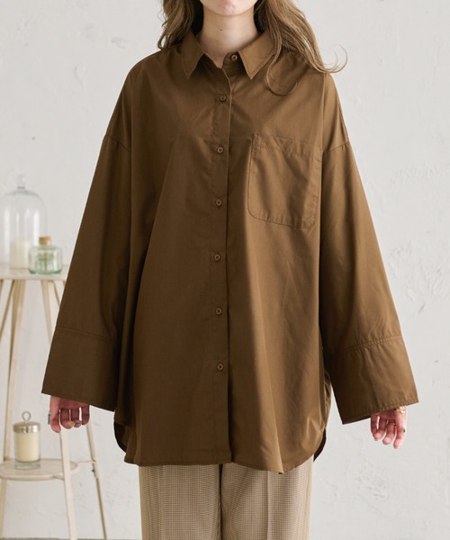 Ambre Neige(アンブルネージュ)の「ビッグスリーブシャツ/【WEB/EC限定商品】(シャツ/ブラウス・レディース・ダークブラウン/ベージュ/オフホワイト/クリーム・FREE)」の12枚目の写真