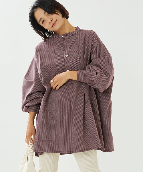 FREAK'S STORE（フリークスストア）の「フィッシャーマンストライプチュニックシャツ（シャツ/ブラウス・レディース・ブラウン/ブルー・ﾌﾘ-）」の10枚目の写真
