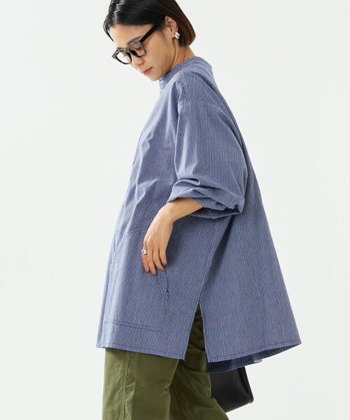 FREAK'S STORE（フリークスストア）の「フィッシャーマンストライプチュニックシャツ（シャツ/ブラウス・レディース・ブラウン/ブルー・ﾌﾘ-）」の12枚目の写真