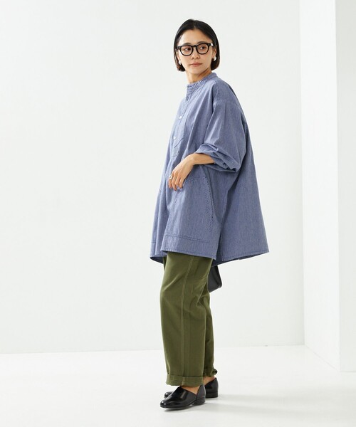 FREAK'S STORE（フリークスストア）の「フィッシャーマンストライプチュニックシャツ（シャツ/ブラウス・レディース・ブラウン/ブルー・ﾌﾘ-）」の17枚目の写真