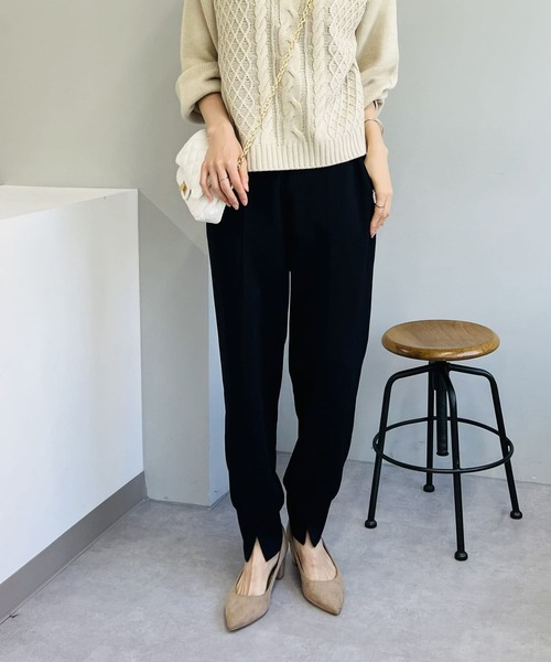 un dix cors(アンディコール)の「大人のリラックスパンツ ジョガーパンツ(その他パンツ・レディース・ライトグレー/ネイビー/キャメル・FREE)」の3枚目の写真