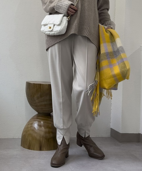 un dix cors(アンディコール)の「大人のリラックスパンツ ジョガーパンツ(その他パンツ・レディース・ライトグレー/ネイビー/キャメル・FREE)」の2枚目の写真