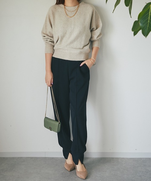 un dix cors(アンディコール)の「大人のリラックスパンツ ジョガーパンツ(その他パンツ・レディース・ライトグレー/ネイビー/キャメル・FREE)」の7枚目の写真