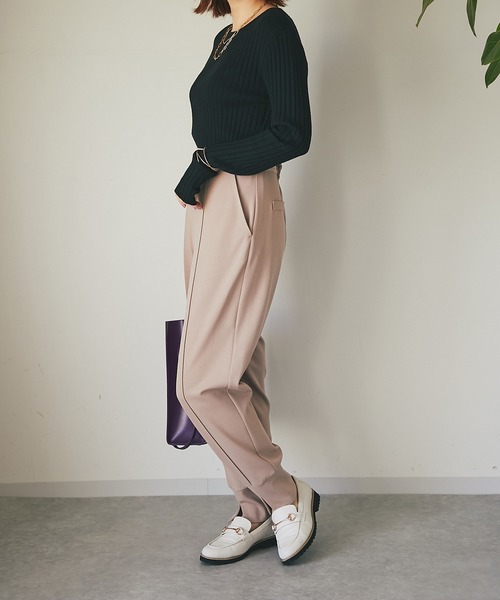 un dix cors(アンディコール)の「大人のリラックスパンツ ジョガーパンツ(その他パンツ・レディース・ライトグレー/ネイビー/キャメル・FREE)」の20枚目の写真