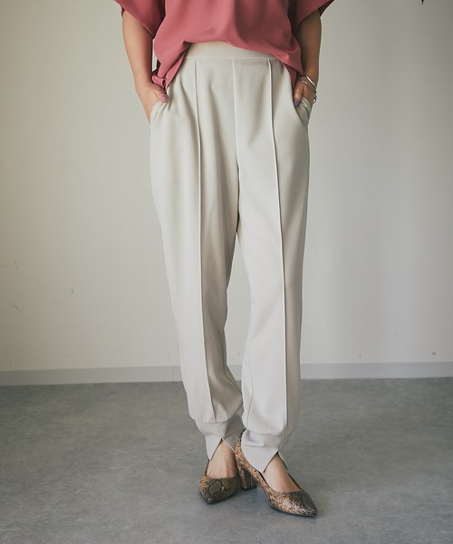 un dix cors(アンディコール)の「大人のリラックスパンツ ジョガーパンツ(その他パンツ・レディース・ライトグレー/ネイビー/キャメル・FREE)」の4枚目の写真