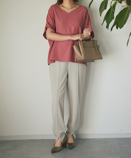 un dix cors(アンディコール)の「大人のリラックスパンツ ジョガーパンツ(その他パンツ・レディース・ライトグレー/ネイビー/キャメル・FREE)」の5枚目の写真