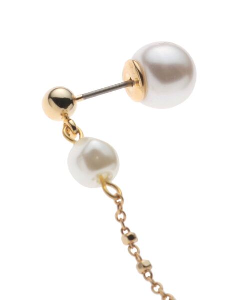 LAGUNAMOON（ラグナムーン）の「LADYフェイクパールカッティングチェーンピアス（ピアス（両耳用）・レディース・アイボリー・FREE）」の3枚目の写真