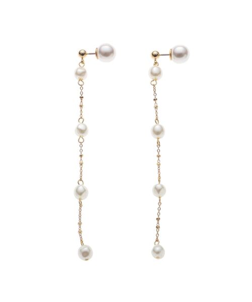 LAGUNAMOON（ラグナムーン）の「LADYフェイクパールカッティングチェーンピアス（ピアス（両耳用）・レディース・アイボリー・FREE）」の6枚目の写真