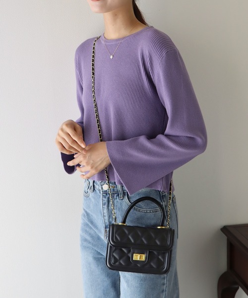 BLUEEAST（ブルーイースト）の「キルティングチェーンショルダーバッグ（ショルダーバッグ・レディース・ブラック/ピンク/パープル・FREE）」の4枚目の写真
