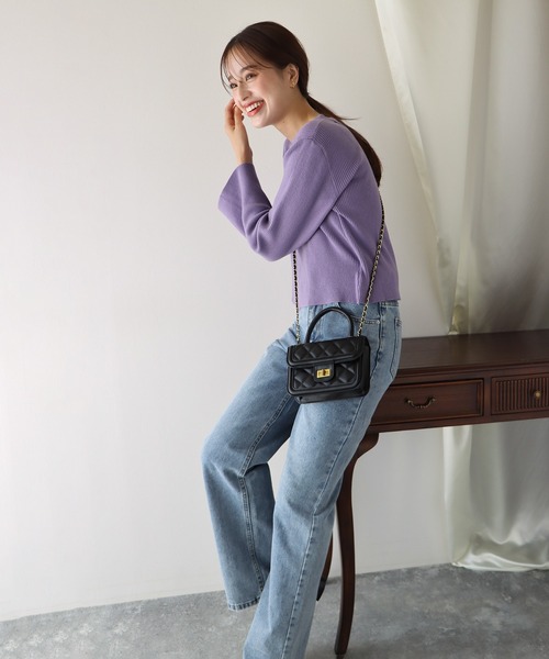 BLUEEAST（ブルーイースト）の「キルティングチェーンショルダーバッグ（ショルダーバッグ・レディース・ブラック/ピンク/パープル・FREE）」の6枚目の写真