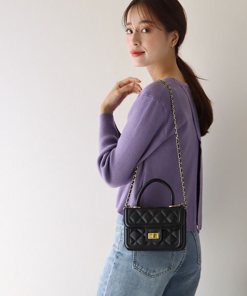 BLUEEAST（ブルーイースト）の「キルティングチェーンショルダーバッグ（ショルダーバッグ・レディース・ブラック/ピンク/パープル・FREE）」の7枚目の写真