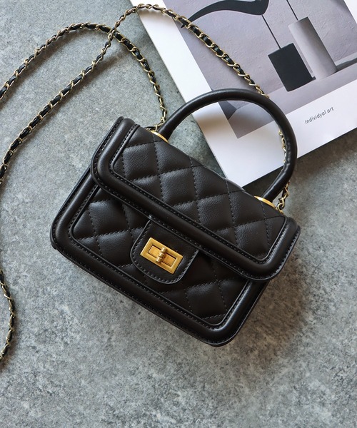 BLUEEAST（ブルーイースト）の「キルティングチェーンショルダーバッグ（ショルダーバッグ・レディース・ブラック/ピンク/パープル・FREE）」の8枚目の写真