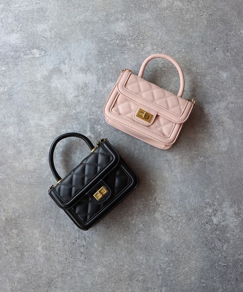 BLUEEAST（ブルーイースト）の「キルティングチェーンショルダーバッグ（ショルダーバッグ・レディース・ブラック/ピンク/パープル・FREE）」の9枚目の写真