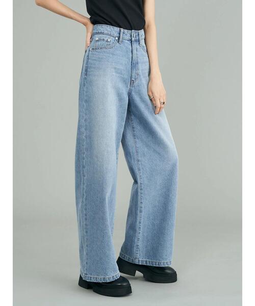AMERICAN HOLIC(アメリカンホリック)の「【WEB限定】バギーワイドパンツ(+3cm)(デニムパンツ・レディース・ライトインディゴブルー・L/M/S)」の17枚目の写真