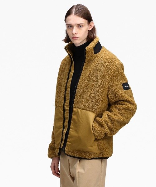 Calvin Klein（カルバン・クライン）の「ジップアップ ボアジャケット（ブルゾン・メンズ・ブラック/キャメル・S/M/L/XL）」の18枚目の写真