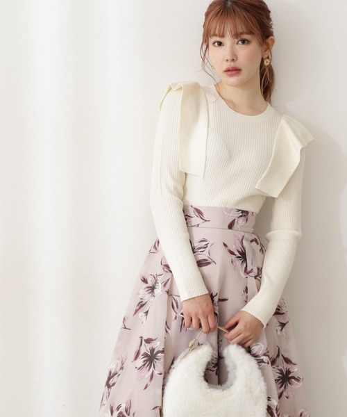 PROPORTION BODY DRESSING(プロポーションボディドレッシング)の「フレアディティールニット / 1212270013(ニット/セーター・レディース・ブラック/ライトグリーン/ホワイト系その他・FREE)」の1枚目の写真