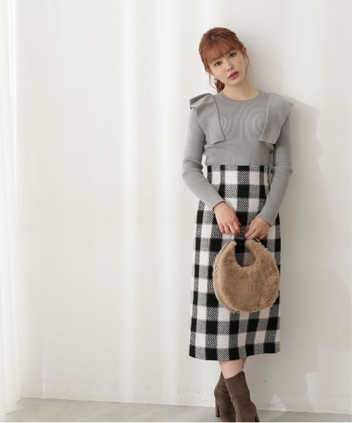 PROPORTION BODY DRESSING(プロポーションボディドレッシング)の「フレアディティールニット / 1212270013(ニット/セーター・レディース・ブラック/ライトグリーン/ホワイト系その他・FREE)」の7枚目の写真