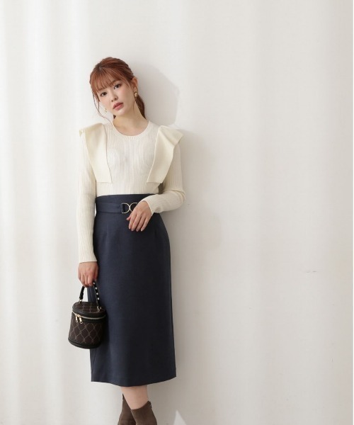 PROPORTION BODY DRESSING(プロポーションボディドレッシング)の「フレアディティールニット / 1212270013(ニット/セーター・レディース・ブラック/ライトグリーン/ホワイト系その他・FREE)」の5枚目の写真