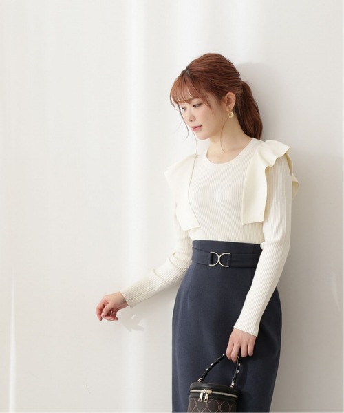 PROPORTION BODY DRESSING(プロポーションボディドレッシング)の「フレアディティールニット / 1212270013(ニット/セーター・レディース・ブラック/ライトグリーン/ホワイト系その他・FREE)」の6枚目の写真