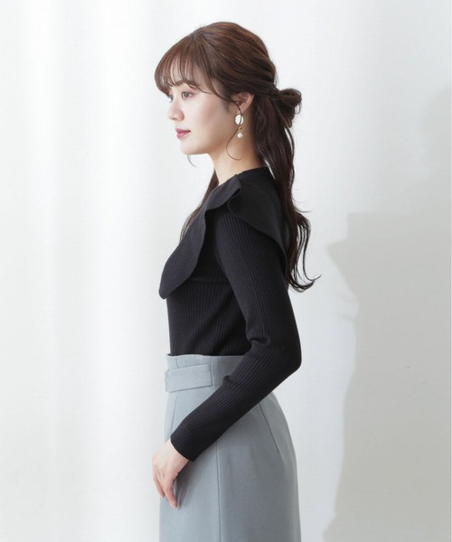 PROPORTION BODY DRESSING(プロポーションボディドレッシング)の「フレアディティールニット / 1212270013(ニット/セーター・レディース・ブラック/ライトグリーン/ホワイト系その他・FREE)」の4枚目の写真