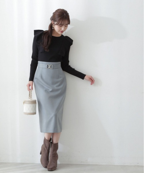 PROPORTION BODY DRESSING(プロポーションボディドレッシング)の「フレアディティールニット / 1212270013(ニット/セーター・レディース・ブラック/ライトグリーン/ホワイト系その他・FREE)」の8枚目の写真