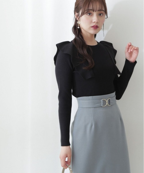 PROPORTION BODY DRESSING(プロポーションボディドレッシング)の「フレアディティールニット / 1212270013(ニット/セーター・レディース・ブラック/ライトグリーン/ホワイト系その他・FREE)」の9枚目の写真