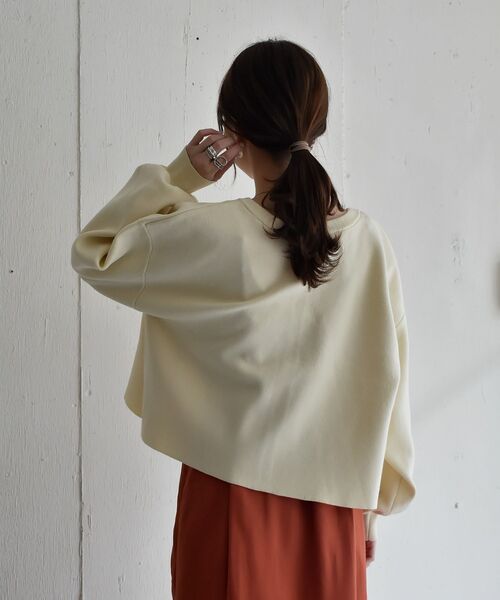 RETRO GIRL（レトロガール）の「カラーポリニットカーデ（カーディガン/ボレロ・レディース・イエロー/ブラック/パープル/オフホワイト/レッド/グリーン・FREE）」の13枚目の写真