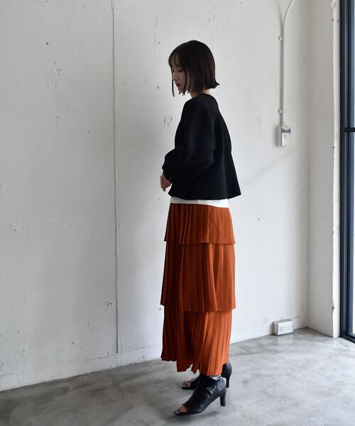 RETRO GIRL（レトロガール）の「カラーポリニットカーデ（カーディガン/ボレロ・レディース・イエロー/ブラック/パープル/オフホワイト/レッド/グリーン・FREE）」の17枚目の写真