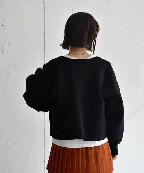 RETRO GIRL（レトロガール）の「カラーポリニットカーデ（カーディガン/ボレロ・レディース・イエロー/ブラック/パープル/オフホワイト/レッド/グリーン・FREE）」の20枚目の写真