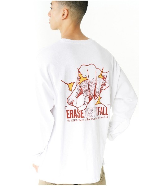 NASTY KICK（ナスティーキック）の「A'GEM/9 × .kom『NASTYKICK/NS+K/ナスティーキック』Bungy Longsleeve/バンジーロングスリーブ（Tシャツ/カットソー・メンズ・ホワイト/ブラック・M/L）」の6枚目の写真