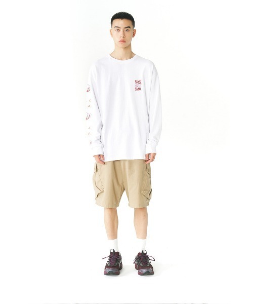 NASTY KICK（ナスティーキック）の「A'GEM/9 × .kom『NASTYKICK/NS+K/ナスティーキック』Bungy Longsleeve/バンジーロングスリーブ（Tシャツ/カットソー・メンズ・ホワイト/ブラック・M/L）」の9枚目の写真