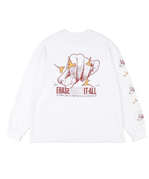 NASTY KICK（ナスティーキック）の「A'GEM/9 × .kom『NASTYKICK/NS+K/ナスティーキック』Bungy Longsleeve/バンジーロングスリーブ（Tシャツ/カットソー・メンズ・ホワイト/ブラック・M/L）」の17枚目の写真