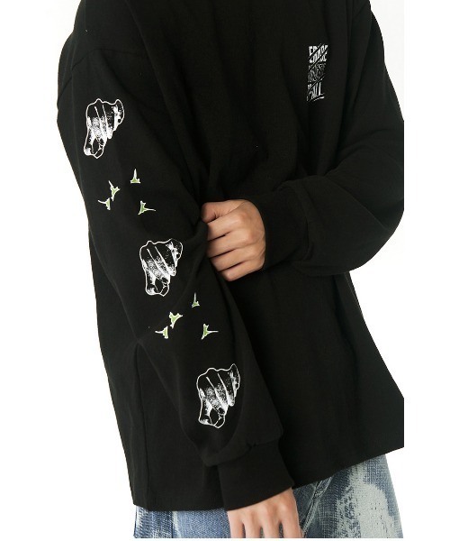 NASTY KICK（ナスティーキック）の「A'GEM/9 × .kom『NASTYKICK/NS+K/ナスティーキック』Bungy Longsleeve/バンジーロングスリーブ（Tシャツ/カットソー・メンズ・ホワイト/ブラック・M/L）」の14枚目の写真