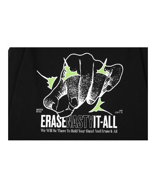 NASTY KICK（ナスティーキック）の「A'GEM/9 × .kom『NASTYKICK/NS+K/ナスティーキック』Bungy Longsleeve/バンジーロングスリーブ（Tシャツ/カットソー・メンズ・ホワイト/ブラック・M/L）」の8枚目の写真