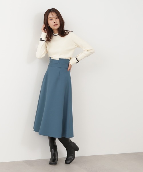 N.（N. Natural Beauty Basic）（エヌエヌナチュラルビューティーベーシック）の「◆カフスボタン総針ニット（ニット/セーター・レディース・オレンジ/ブラック/オフホワイト・MEDIUM）」の15枚目の写真