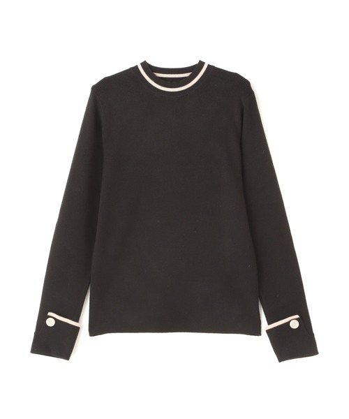 N.（N. Natural Beauty Basic）（エヌエヌナチュラルビューティーベーシック）の「◆カフスボタン総針ニット（ニット/セーター・レディース・オレンジ/ブラック/オフホワイト・MEDIUM）」の16枚目の写真