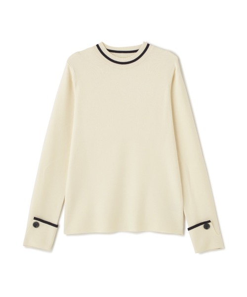 N.（N. Natural Beauty Basic）（エヌエヌナチュラルビューティーベーシック）の「◆カフスボタン総針ニット（ニット/セーター・レディース・オレンジ/ブラック/オフホワイト・MEDIUM）」の20枚目の写真