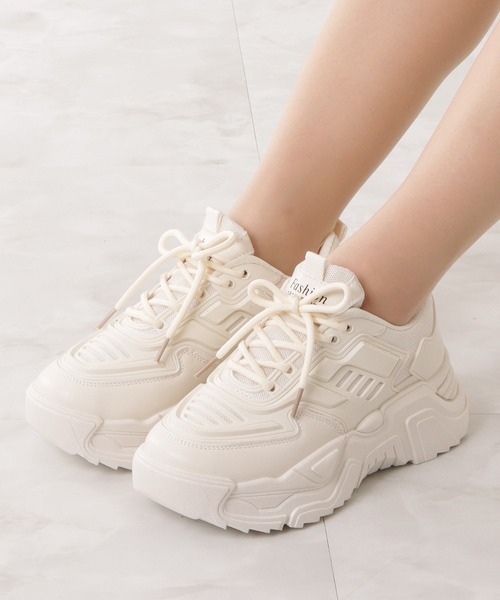 Lace Ladies（レースレディース）の「厚底ダッドスニーカー（スニーカー・レディース・ホワイト/アイボリー/ブラック/ベージュ・25/23.5/22.5/24/23/24.5）」の13枚目の写真
