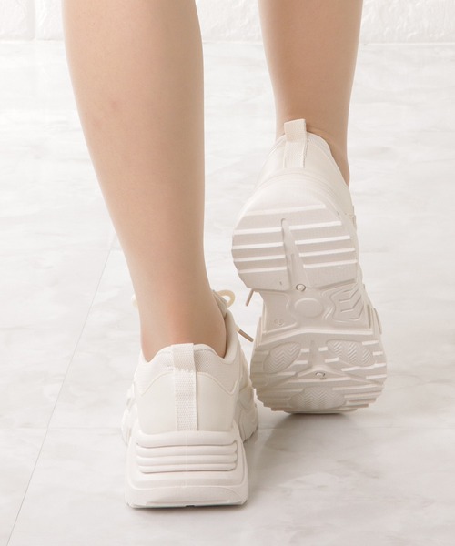 Lace Ladies（レースレディース）の「厚底ダッドスニーカー（スニーカー・レディース・ホワイト/アイボリー/ブラック/ベージュ・25/23.5/22.5/24/23/24.5）」の18枚目の写真