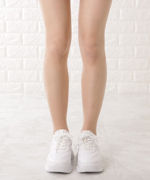 Lace Ladies（レースレディース）の「厚底ダッドスニーカー（スニーカー・レディース・ホワイト/アイボリー/ブラック/ベージュ・25/23.5/22.5/24/23/24.5）」の6枚目の写真